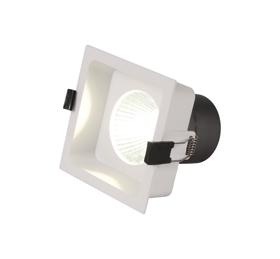 DM201381  Bodar SQ 20, 20W Fixed LED Square Deep Recessed Downlight Matt White 1560lm 25° 4000K IP20